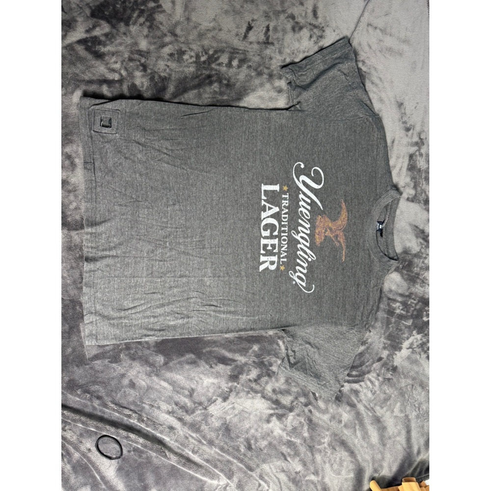 Yuengling Traditional Lager Beer T-Shirt with Built-in Bottle Opener Gray Large